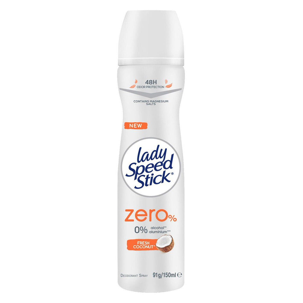 Lady Speed Stick Zero% Fresh Coconut Deodorant Spray (150 ml)