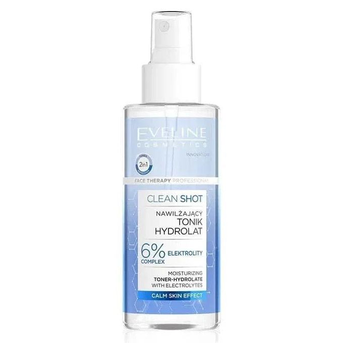 Eveline Cosmetics Face Therapy Professional - Clean Shot Moisturizing Toner-Hydrolate with Electrolytes 2in1  150ml