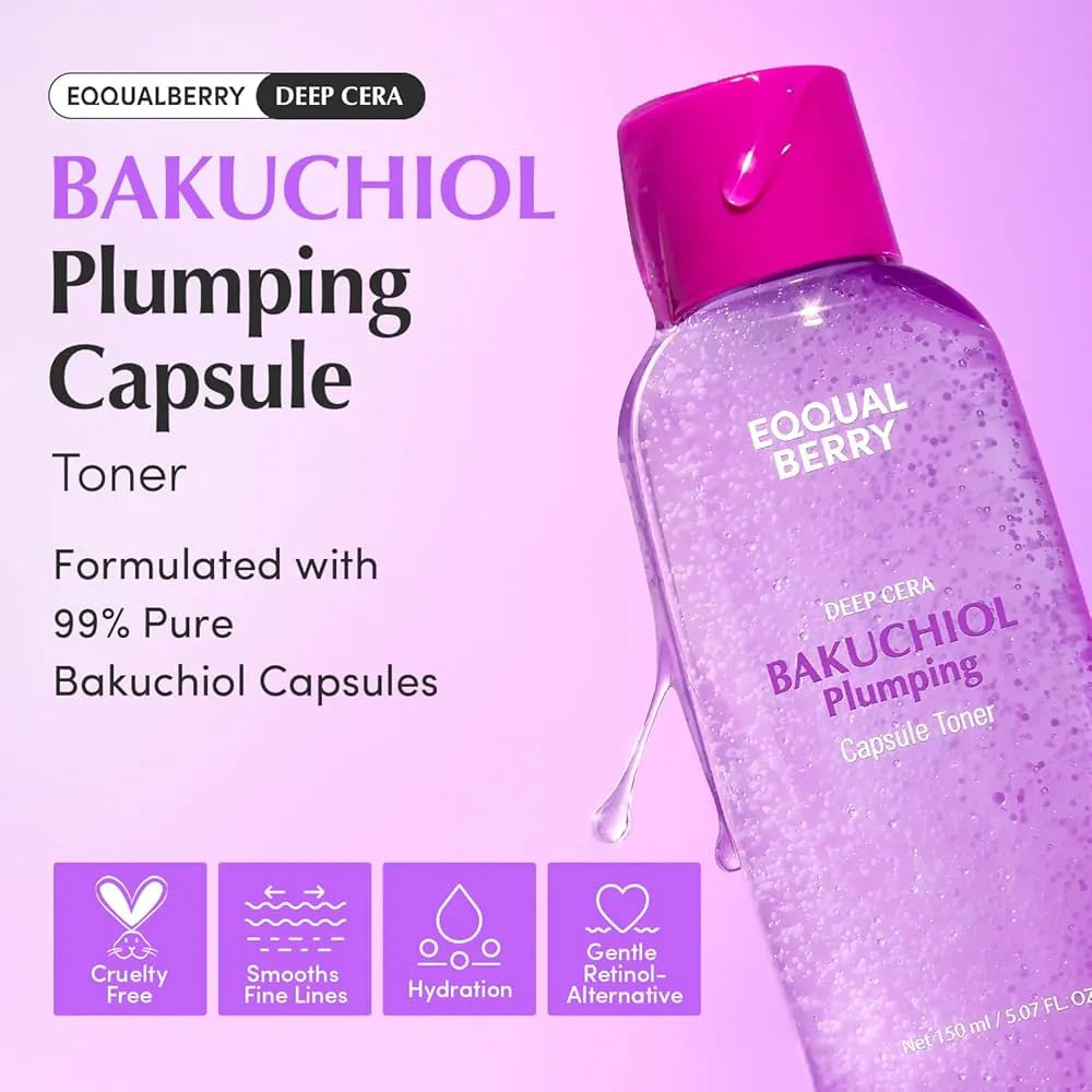 Eqqualberry Deep Cera Bakuchiol Plumping Capsule Toner (150ml)
