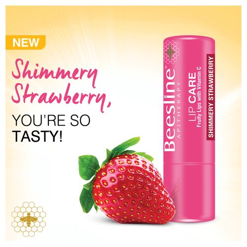 Beesline Shimmery Strawberry Lip Care 4g