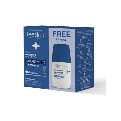 Beesline Men's Whitening Roll-On Deodorant - Instant White + Vitamin C (Buy 1 Get 1 Free)