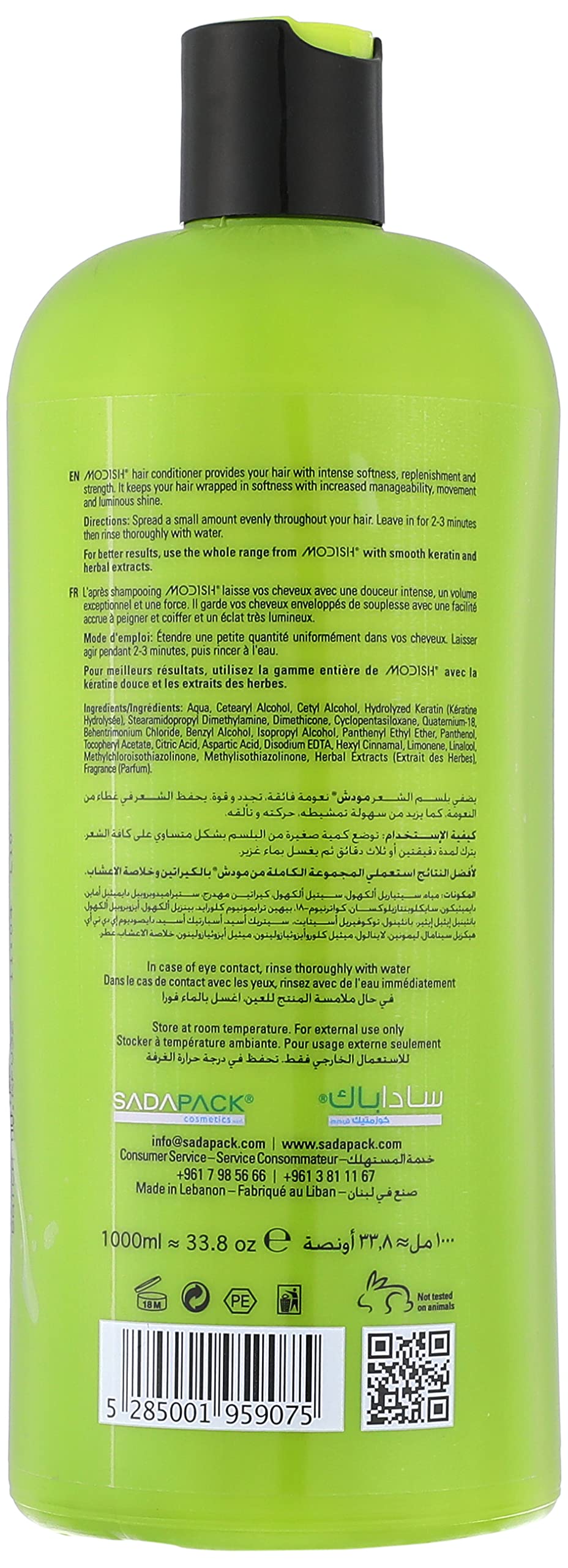 SADAPACK Cosmetics MODISH Hair Conditioner - Keratin & Herbal Extracts 1000ml