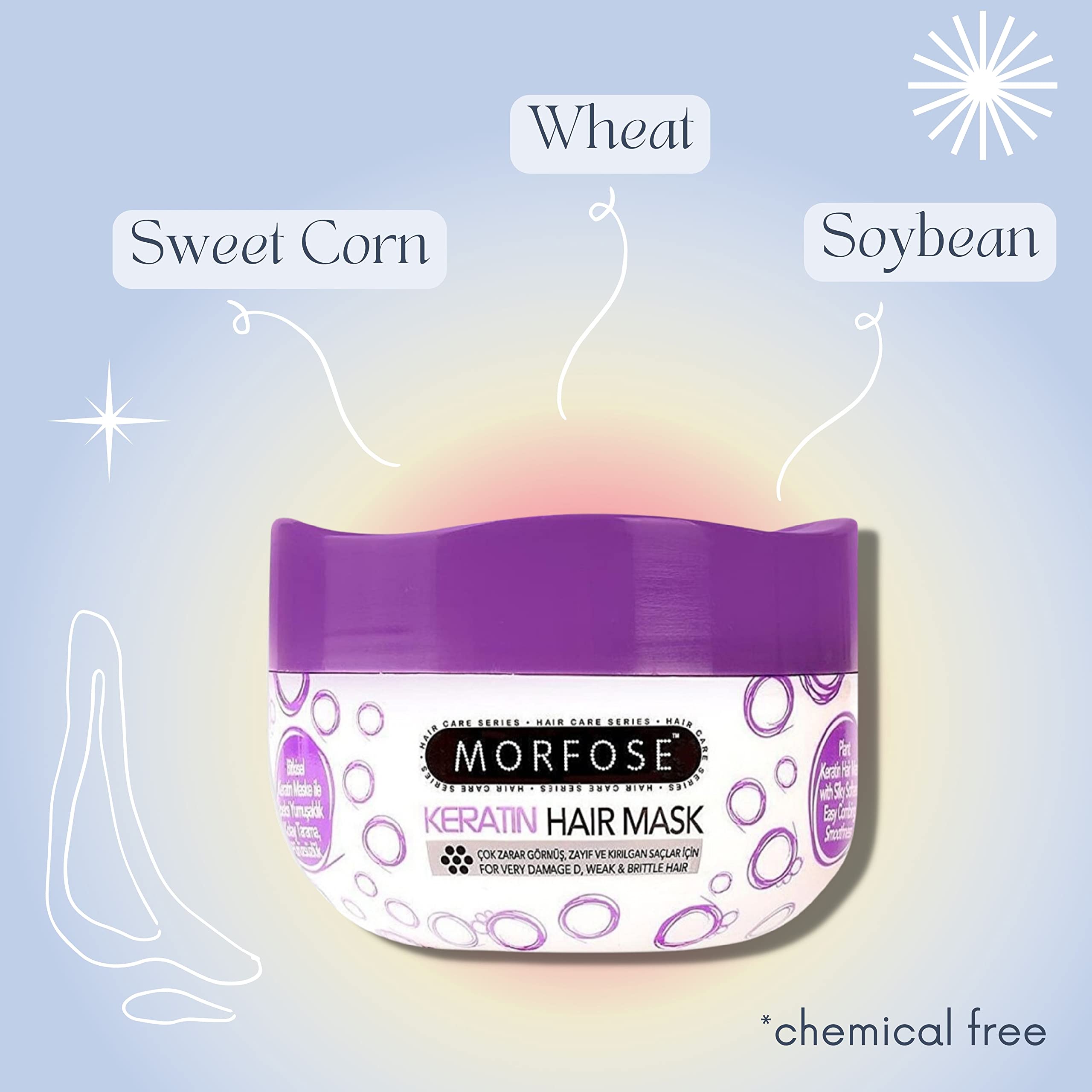 Morfose Professional Keratin Hair Mask For Very Damaged, Weak & Brittle Hair 500ml