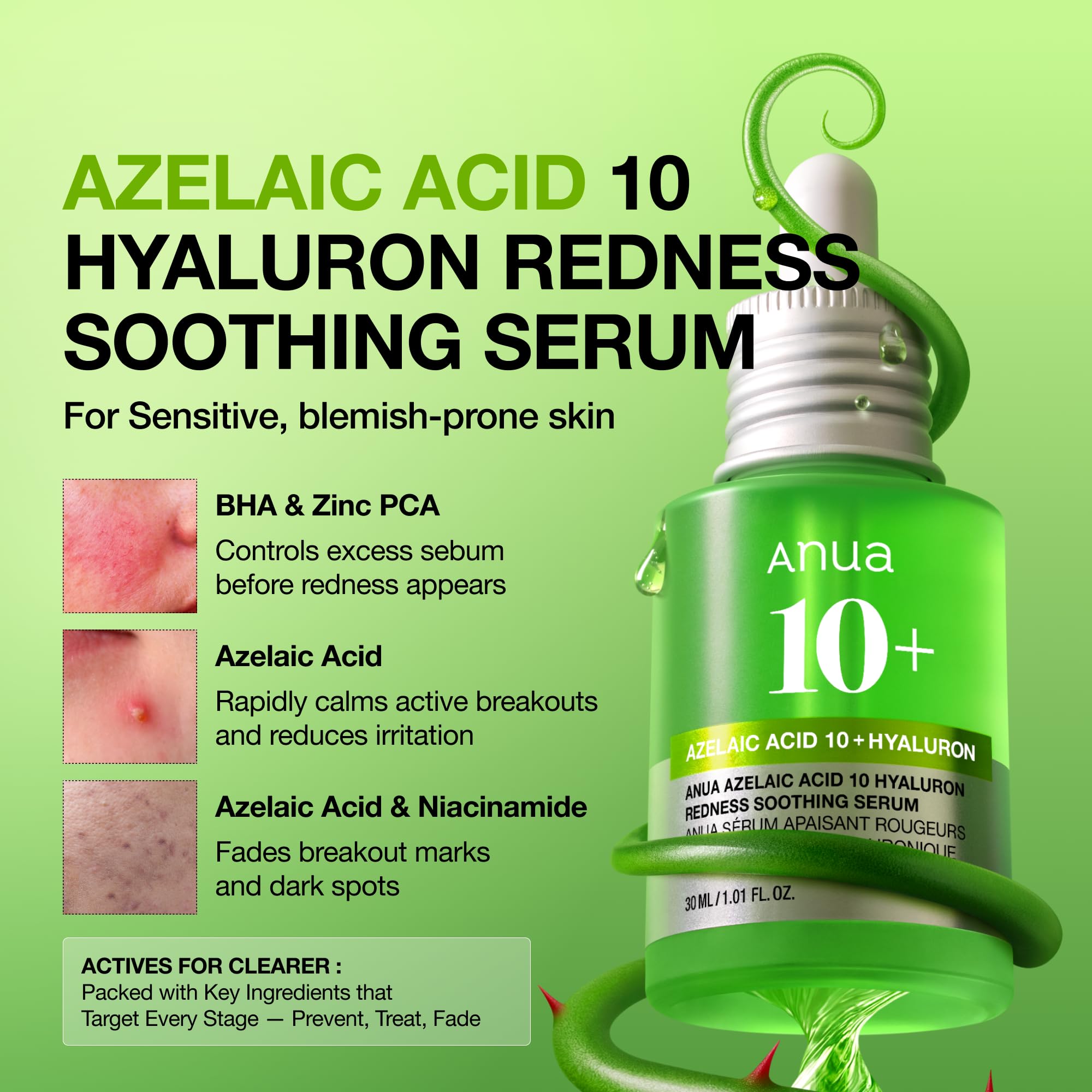 Anua Azelaic Acid 10 Hyaluron Redness Soothing Serum 30ml