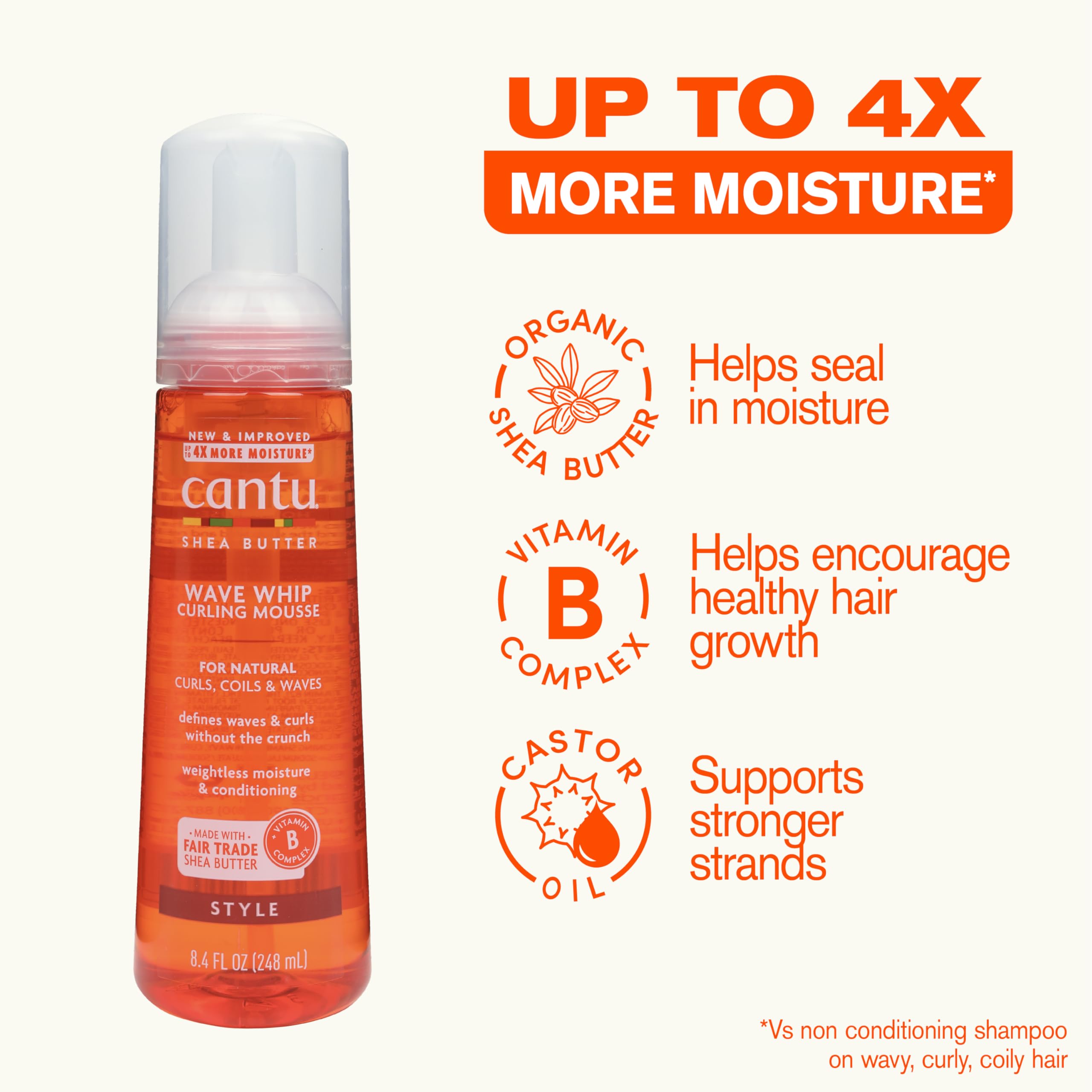 Cantu Shea Butter Wave Whip Curling Mousse 248ml