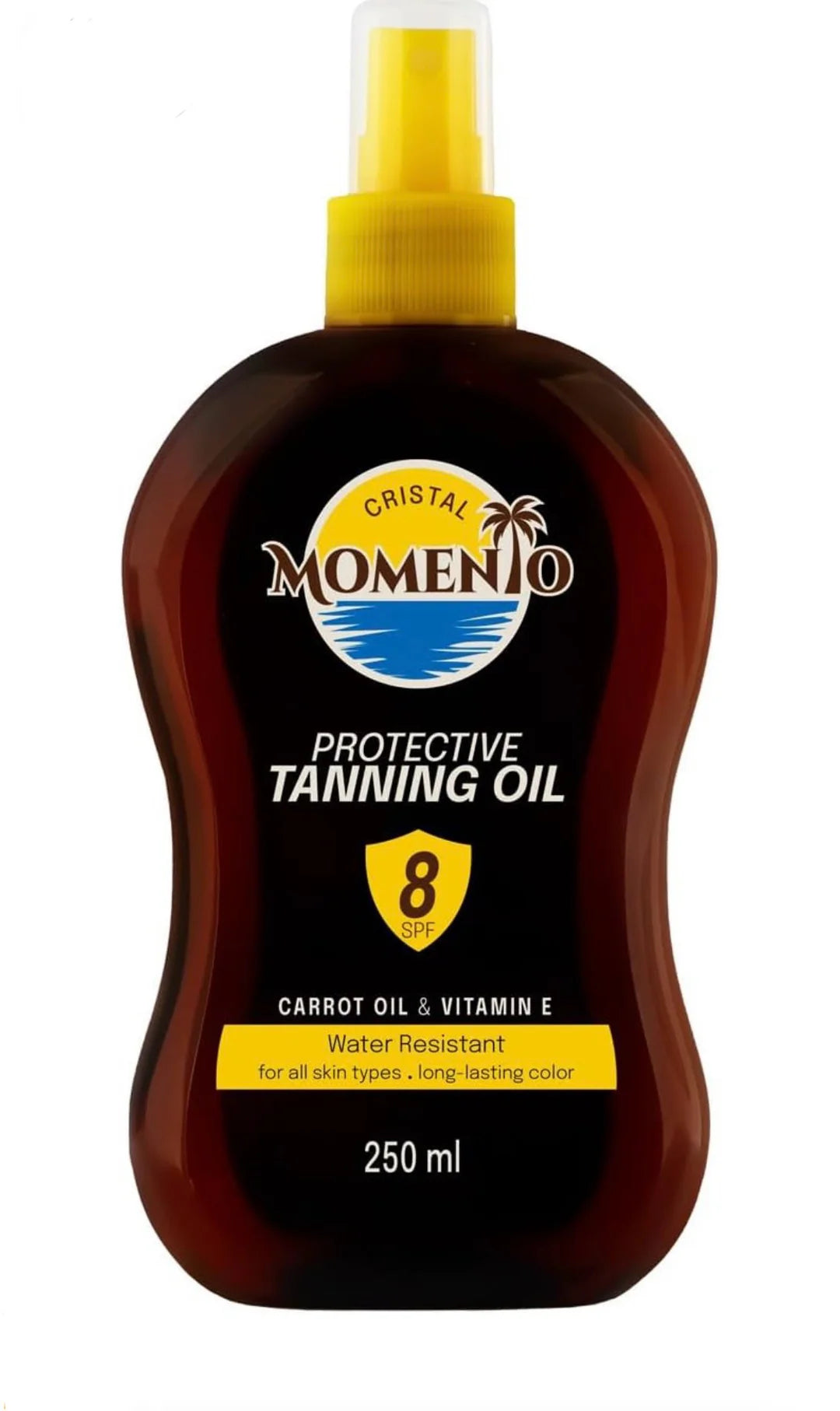 CRISTAL MOMENTO Protective Tanning Oil SPF 8 With Carrot Oil & Vitamin E 250ml