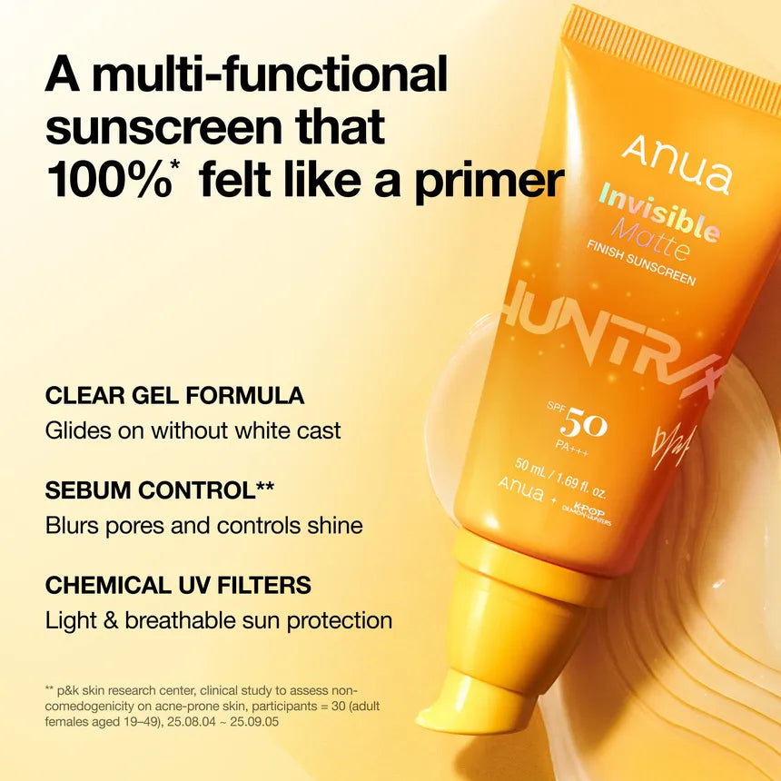 Anua Invisible Matte Finish Sunscreen SPF50 PA+++ (K-POP Demon Hunters Edition) 50ml