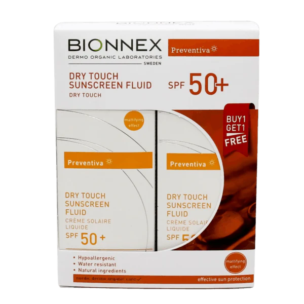 Bionnex Preventiva Dry Touch Sunscreen Fluid SPF 50+ (Buy 1 Get 1 Free)