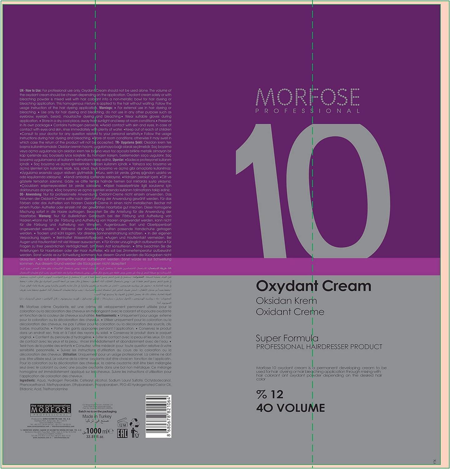 Morfose Professional Oxydant Cream 12% 40 Volume 1000ml