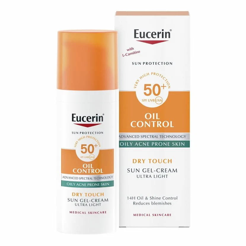 Eucerine Sun Gel Cream Oil Control Sun Cream SPF50 - 50ml | يوسيرين واقي شمسي جل كريم للتحكم بالزيوت - 50 مل