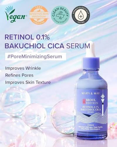 Mary & May Retinol 0.1% + Bakuchiol Cica Serum (Seoul Edition) 80ml