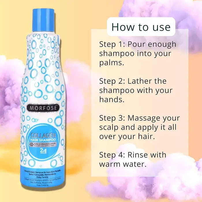 Morfose Professional Collagen Hair Shampoo 2in1 For Dry & Brittle Hair 500ml