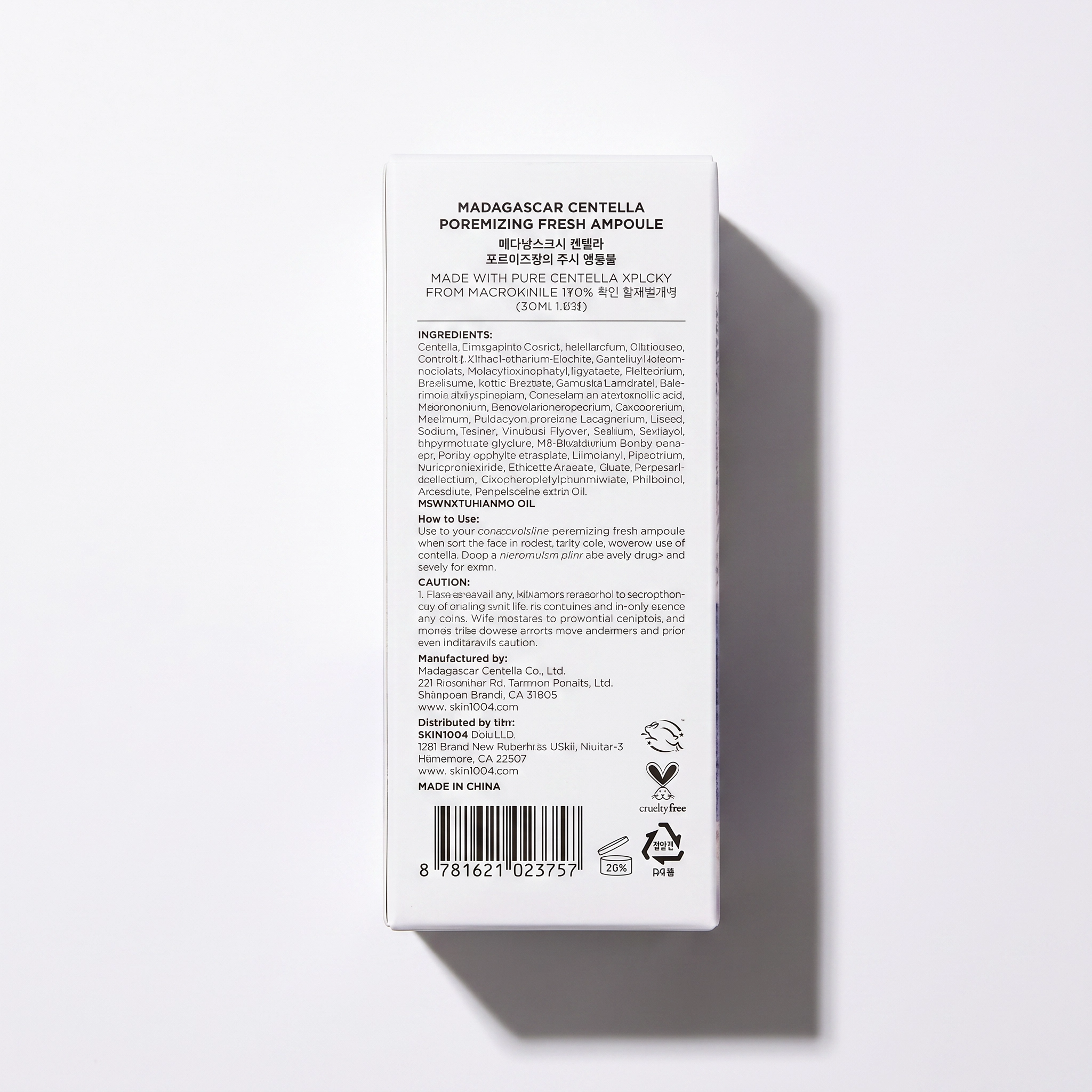 SKIN1004 Madagascar Centella Poremizing Fresh Ampoule